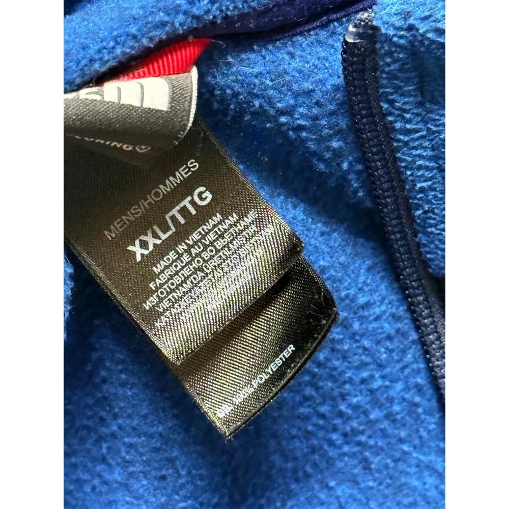 The North Face TKA Glacier Fleece Jacket Mens XXL Blue Black Full Zip Colorblock